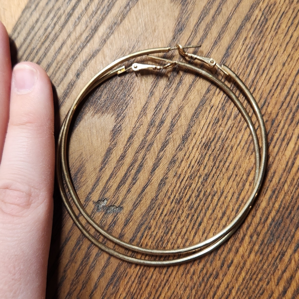 Rustic Hoop Earrings - Picture 3 of 4